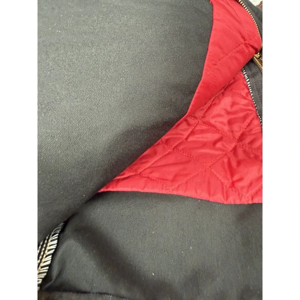 Carhartt  Black Bib Overalls With Quilt Insulation  Size 40x30 Thick Red Inside